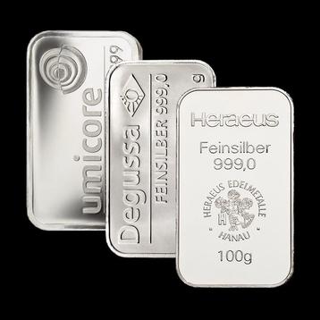 100 gram zilver. Diverse merken. beschikbaar voor biedingen