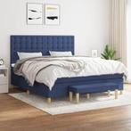 vidaXL Boxspring met matras stof blauw 180x200 cm, Eenpersoons, Nieuw, 80 cm, 200 cm