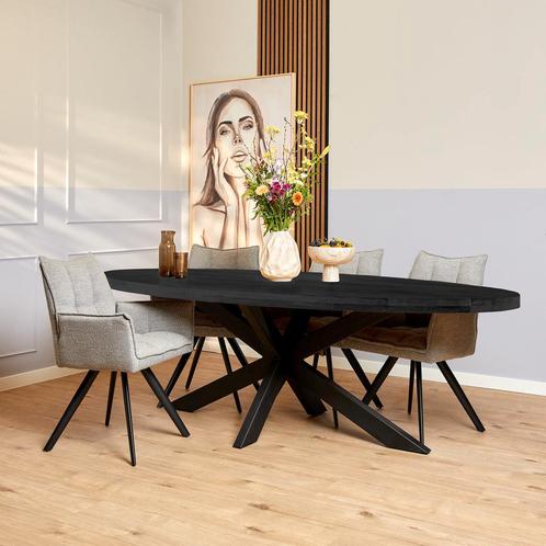 Outlet prijs: Eettafel Ovaal | Mangohout | 210x100x76cm, Huis en Inrichting, Tafels | Eettafels, Verzenden