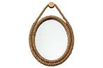 Maritieme wandspiegel SEVEN SEAS 60cm natuurlijk ovaal frame, Ophalen of Verzenden, Nieuw