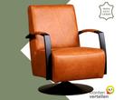 Leren draaifauteuil Mood - Vintage Cognac (cognac) -, Huis en Inrichting, Fauteuils, Nieuw, Ophalen of Verzenden, 50 tot 75 cm