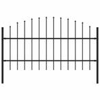 vidaXL Tuinhek met speerpunt staal 181x100 cm zwart, Verzenden, Nieuw, IJzer, 1 tot 2 meter