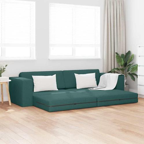 vidaXL Vloersofa Bed Donkergroen 245 x 78 x 77 cm Stof, Huis en Inrichting, Banken | Bankstellen, Nieuw, Minder dan 150 cm, Stof