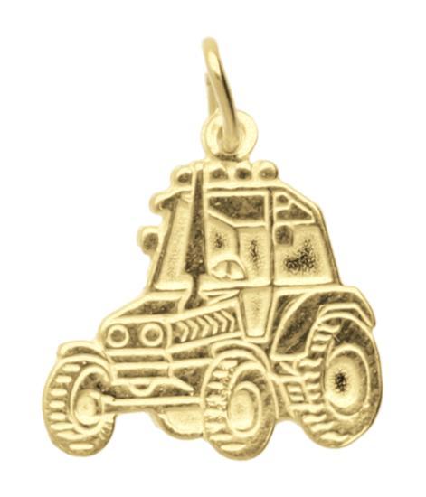 Gouden Tractor ketting hanger, Sieraden, Tassen en Uiterlijk, Kettinghangers, Verzenden