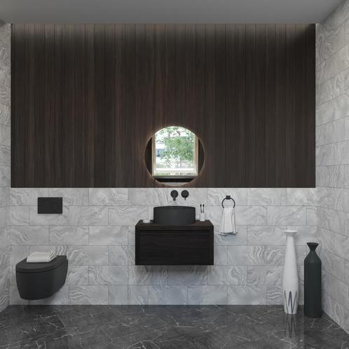 Badkamermeubelset Gliss Ares 70 cm Met Waskom Charcoal, Doe-het-zelf en Verbouw, Sanitair, Bad, Nieuw, Ophalen of Verzenden