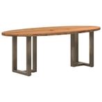 vidaXL Eettafel 220x100x74 cm ovaal massief eikenhout, Huis en Inrichting, Tafels | Eettafels, Verzenden, Nieuw