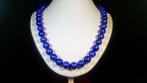 Blauwe lapis lazuli ketting Ronde kralen - Hoogte: 55 cm -