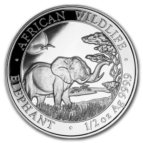 Somalische Olifant 1/2 oz 2019, Postzegels en Munten, Munten | Afrika, Losse munt, Zilver, Overige landen, Verzenden