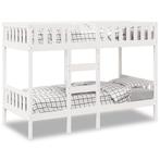 vidaXL Stapelbed 90x190 cm massief grenenhout wit, 90 cm, Eenpersoons, Verzenden, Wit