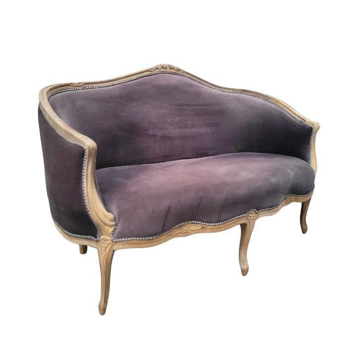 Sofa - Hout, Fluweel - canapé Corbeille, Antiek en Kunst, Antiek | Meubels | Stoelen en Banken