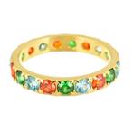 Eeuwigheidsring - 18 karaat Geel goud Synthetische edelsteen, Sieraden, Tassen en Uiterlijk, Antieke sieraden