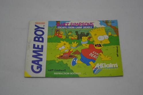 Bart Simpsons Escape From Camp Deadly (GB ASI MANUAL), Spelcomputers en Games, Spelcomputers | Overige Accessoires, Zo goed als nieuw