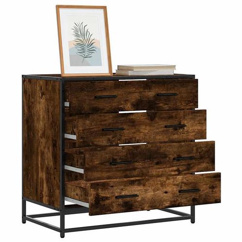 vidaXL Ladekast 70x41x70 cm bewerkt hout gerookt, Kinderen en Baby's, Kinderkamer | Commodes en Kasten, Nieuw, Verzenden