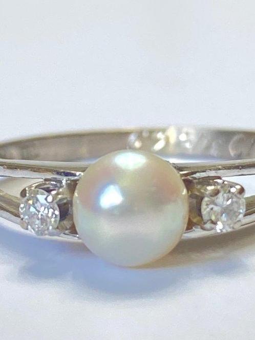 Zonder Minimumprijs - Ring - 18 karaat Witgoud Parel -, Sieraden, Tassen en Uiterlijk, Ringen