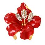Fako Bijoux - Broche - Orchidee - 47x50mm - Rood, Verzenden, Nieuw