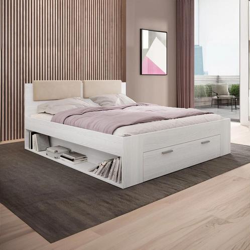 Houten Bed met Lade Genua - Wit - Bedframe 160 x 200, Huis en Inrichting, Slaapkamer | Bedden, Nieuw, Verzenden