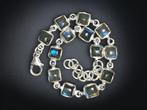 Armband van blauwe labradoriet en 925 sterling zilver.