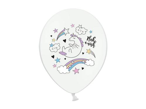 Unicorn Ballonnen Wit 30cm 6st, Hobby en Vrije tijd, Feestartikelen, Nieuw, Verzenden
