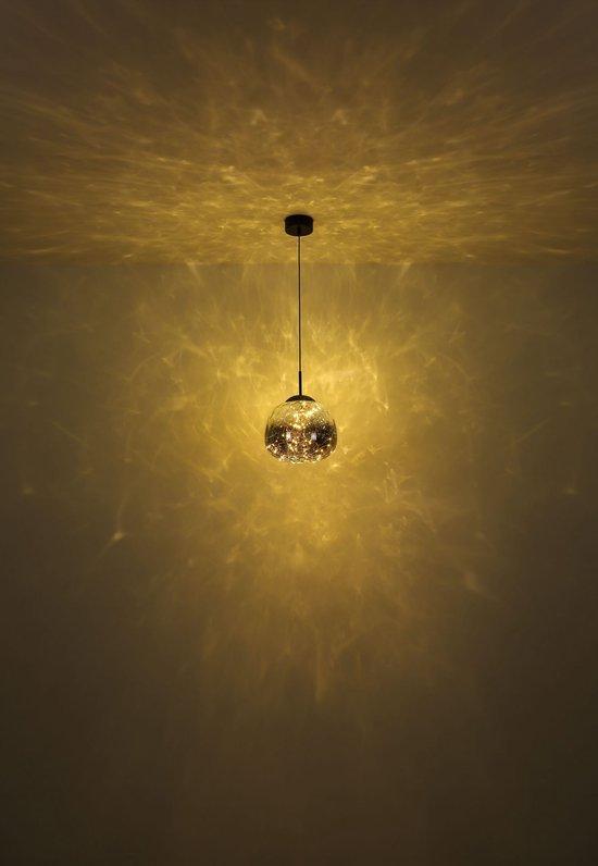 2dekans | Globo - hanglamp - FIREFLY - zwart - glas - Ø 30cm, Huis en Inrichting, Lampen | Hanglampen, Zo goed als nieuw, Ophalen of Verzenden