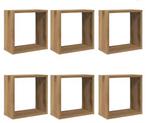 Set van 6 Kubus Wandplanken – Ambachtelijk Eiken, Huis en Inrichting, Kasten | Boekenkasten, Verzenden, Nieuw
