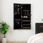 vidaXL Sieradenkast met spiegel en LED wandgemonteerd zwart, Nieuw, Verzenden