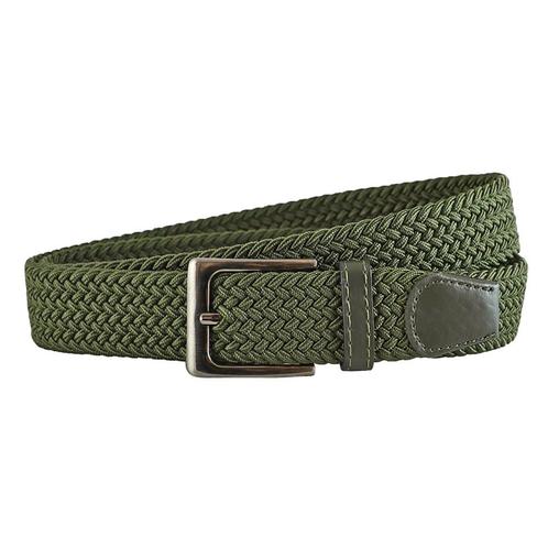 Landley Elastische Gevlochten Stretch Riem Groen - 105, Kleding | Heren, Riemen en Ceinturen, Nieuw, Verzenden
