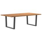 vidaXL Eettafel met boomrand 220x120x74 cm massief hout, Huis en Inrichting, Tafels | Eettafels, Verzenden, Nieuw