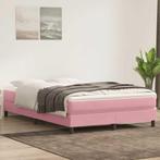 vidaXL Boxspring met matras fluweel roze 140x210 cm, Huis en Inrichting, Slaapkamer | Bedden, Verzenden, Nieuw, Tweepersoons, Stof