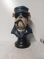 Beeld, English bulldog biker blue - 36 cm - hoogwaardig, Antiek en Kunst, Curiosa en Brocante