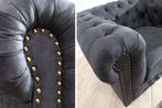 Chesterfield Fauteuil 105cm antiek grijs met knoopstiksels, Huis en Inrichting, Ophalen of Verzenden, Nieuw
