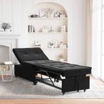 vidaXL 3-in-1 Uitklapbare Sofa Bed Zwart Fluweel, Verzenden, Nieuw, Stof, Minder dan 150 cm