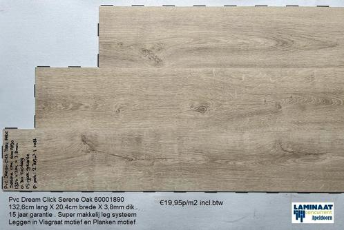 Pvc Click woon project gebruik 100 X Decor vanaf €16,95p/m2, Huis en Inrichting, Stoffering | Vloerbedekking, Wit, Crème, Beige