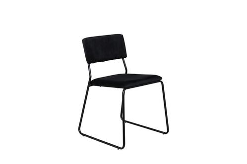 Eetkamerstoel - Floor - Zwart - Fluweel - Jörn, Huis en Inrichting, Stoelen, Nieuw, Verzenden