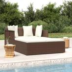 vidaXL Ligbed met kussens 182x118x63 cm poly rattan bruin, Tuin en Terras, Ligbedden, Verzenden, Nieuw