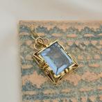 Gouden hanger met aquamarijn | Vintage (statement hanger), Ophalen of Verzenden, Gebruikt, Goud, Overige merken