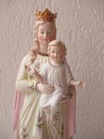 Beeld, Antiek biscuit porselein Mariabeeld - 43 cm - biscuit