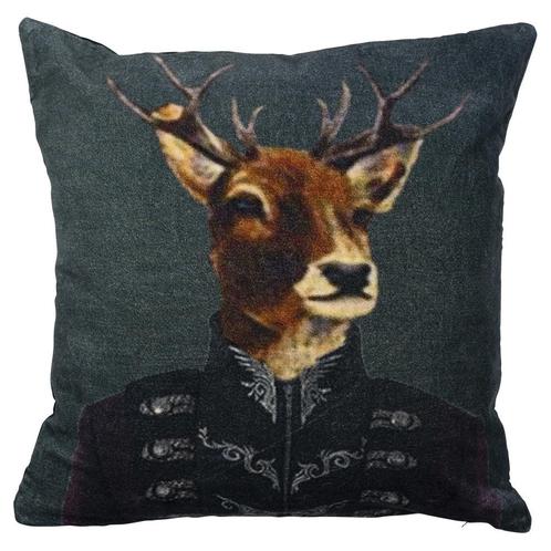 kussen fluweel aristo hert groen rechts 50x50cm*, Huis en Inrichting, Woonaccessoires | Overige, Verzenden