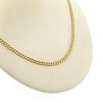 Gouden platte gourmetschakel ketting, Sieraden, Tassen en Uiterlijk, Kettingen, Ophalen of Verzenden, Gebruikt, Overige kleuren