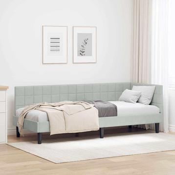 vidaXL Hoekbedframe met hoofdeinde Lichtgrijs 80 x 200 cm beschikbaar voor biedingen