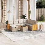vidaXL 8-delige Loungeset met kussens poly rattan beige, Tuin en Terras, Tuinsets en Loungesets, Verzenden, Nieuw, Rotan, Loungeset