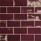 Handvorm wandtegel 6,5x13 bordeaux rood soft glans, Ophalen, Nieuw, 10 m² of meer, Wandtegels
