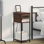 vidaXL Nachtkastje Bruin Eiken 41 x 28 x 76 cm Bewerkt hout, Verzenden, Nieuw, Hout, Minder dan 45 cm