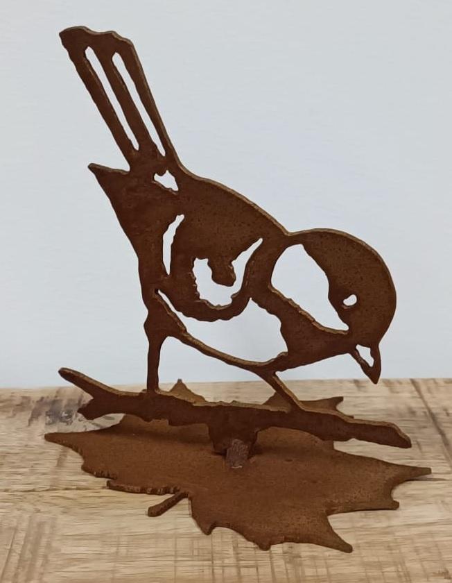 Tuindecoratie Pimpelmees op blad -H14 x B12cm, Tuin en Terras, Tuinwanddecoratie, Verzenden