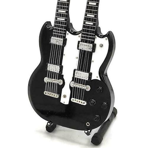 Miniatuur Gibson Double Neck SG gitaar met gratis standaard, Verzamelen, Muziek, Artiesten en Beroemdheden, Pop, Beeldje of Miniatuur
