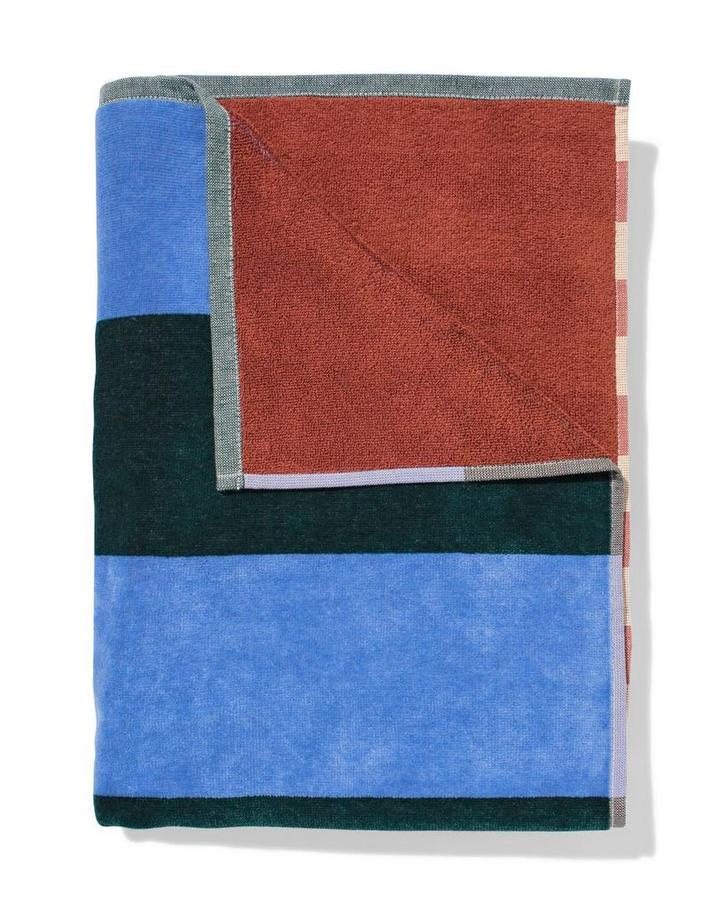 HEMA Strandlaken 90x180cm velours strepen, Huis en Inrichting, Badkamer | Badtextiel en Accessoires, Nieuw, Verzenden