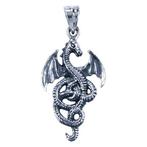 Zilveren Draak ketting hanger - gekrulde staart, Sieraden, Tassen en Uiterlijk, Kettinghangers, Verzenden, Nieuw