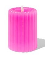 HEMA LED kaars 7.5x10cm rib roze, Huis en Inrichting, Woonaccessoires | Kandelaars en Kaarsen, Verzenden, Nieuw