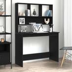 vidaXL Bureau met schappen 102x45x148 cm bewerkt hout zwart, Huis en Inrichting, Bureaus, Verzenden, Nieuw