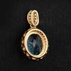 Hanger - 14 karaat Geel goud - 1.52ct. tw. Aquamarijn -, Sieraden, Tassen en Uiterlijk, Antieke sieraden