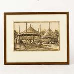 Houtsnede van H. Ellens (1936), Antiek en Kunst, Kunst | Etsen en Gravures, Ophalen